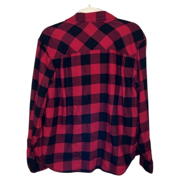 Aritzia Wilfred Free Buffalo Plaid Check Flannel Long   Top Size S - Picture 4 of 8